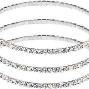 Crystal Ankle Bracelet for Women Diamond Tennis Stretch Anklets Elastic Foot Cha
